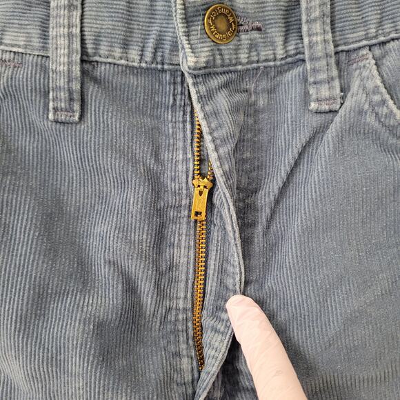 Vintage 70s Wrangler Bootcut Corduroy Pants 27x31 Faded Blue - Picture 3 of 16